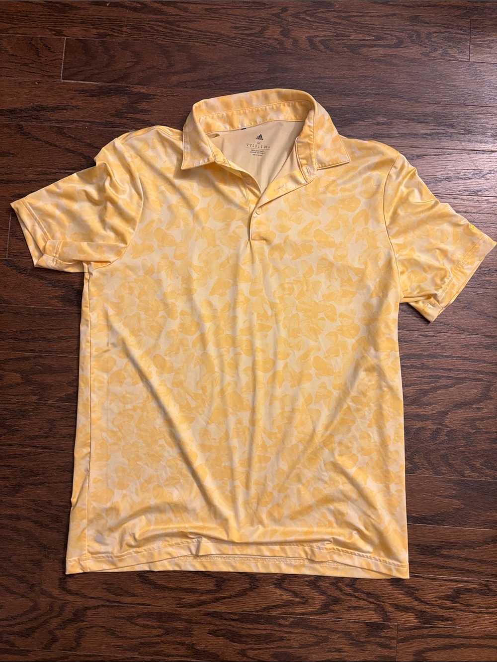 adidas Men’s Light Yellow Floral Polo